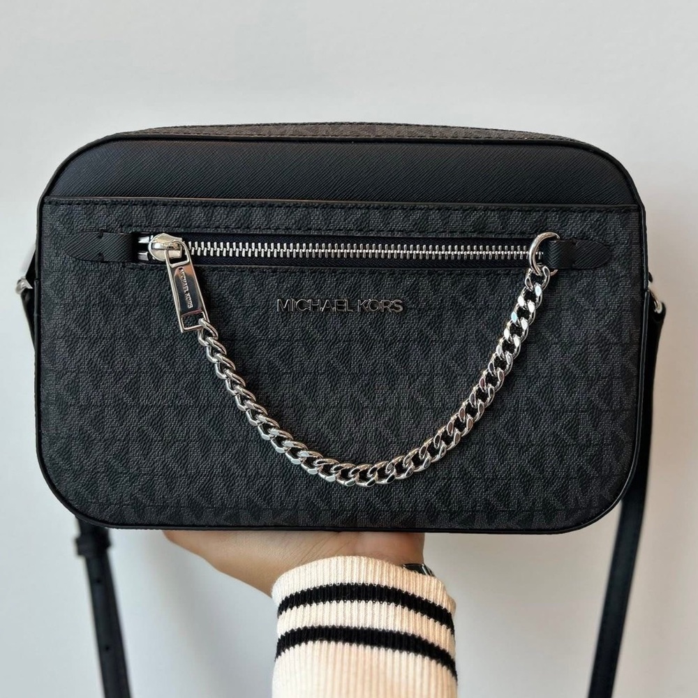 Black Jet Set Large Logo Crossbody Bag - Michael Kors New